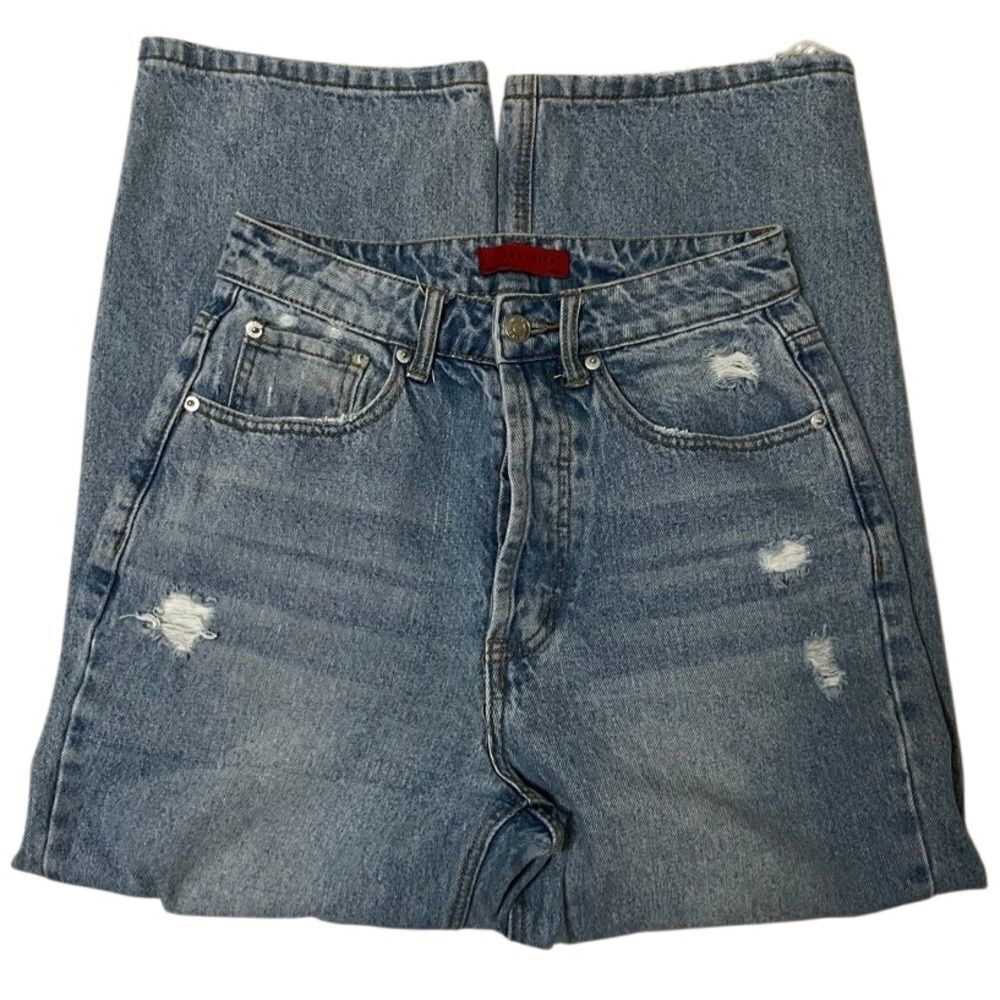 Signature8 Light Blue Relaxed Distressed Jeans Size Small